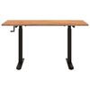 vidaXL Desk Black and Light Brown 140 x 60 cm Solid Oak Wood