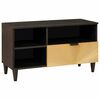 vidaXL TV Cabinet Black and Gold 80 x 33 x 46 cm Engineered wood
