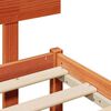 vidaXL Bed Frame with Headboard Wax Brown 100 x 200 cm Solid Pine Wood