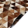 vidaXL Rug Genuine Leather Patchwork 80x150 cm Triangle Brown/White