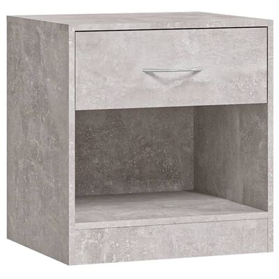 vidaXL Bedside Cabinets 2 pcs with Drawer Concrete Grey