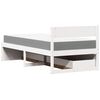 vidaXL Bed with Drawers and Mattress White 100x200 cm Solid Wood Pine