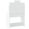 vidaXL Dressing Table with LED Lights High Gloss White 96x40x142 cm