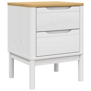vidaXL Bedside Cabinet "FLORO" White 45x39x57 cm Solid Wood Pine