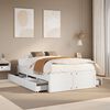 vidaXL Bed Frame without Mattress with Drawers White 135x190 cm Double Solid Wood Pine