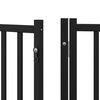 vidaXL Dog Gate with Door Foldable 9 Panels Black 450 cm Poplar Wood