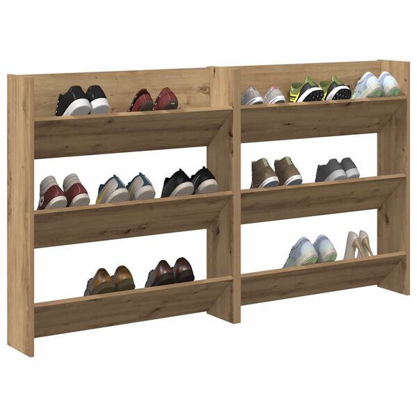 vidaXL Shoe Cabinet 2 pcs Artisan Oak 85 x 18 x 90 cm Engineered Wood