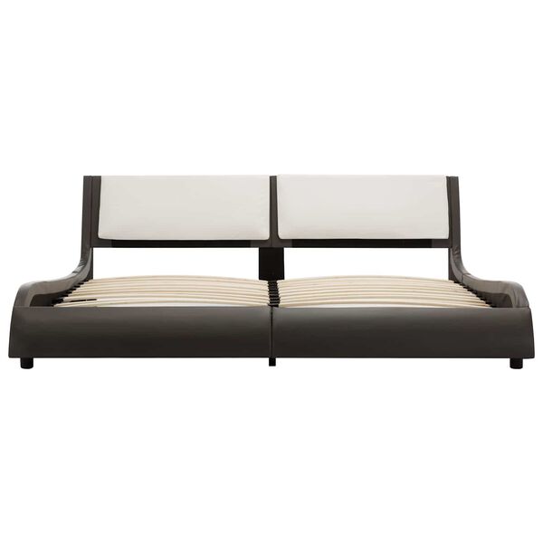 vidaXL Bed Frame Grey and white 160 x 200 cm Artificial Leather