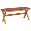 vidaXL Garden Bench Red Solid Wood Acacia and Fabric