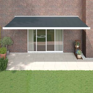 vidaXL Retractable Awning Anthracite with White Frame 5 x 3 m