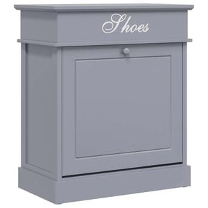 vidaXL Shoe Cabinet Grey 50x28x58 cm Paulownia Wood