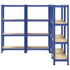 vidaXL 4-Layer Storage Shelves 4 pcs Blue Steel&Engineered Wood