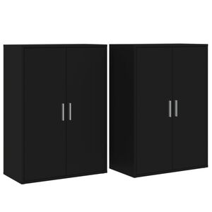 vidaXL Sideboards 2 pcs Black 60x31x84 cm Engineered Wood