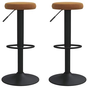 vidaXL Bar Stools 2 pcs Brown Velvet