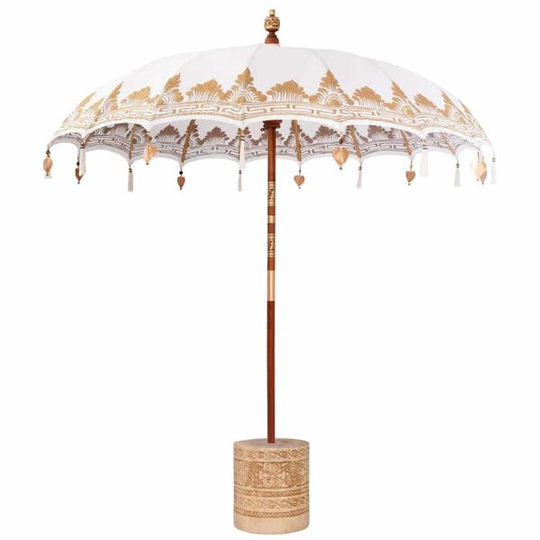 vidaXL Balinese Parasol 260 2 pcs Cream Cotton and solid wood