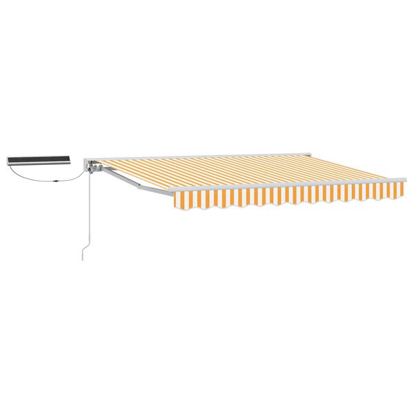 vidaXL Electric Retractable Awning Yellow and White 3.5 x 2 m