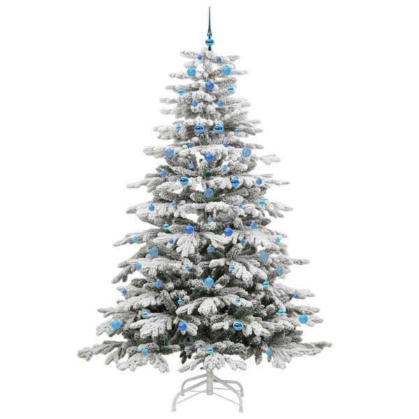 vidaXL Artificial Hinged Christmas Tree White 240 cm PE and PVC