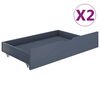 vidaXL Bed Frame without Mattress Grey Solid Pine Wood 180x200 cm Super King (283201+321989)