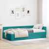 vidaXL Corner Bed Frame with Headboard Turquoise 80 cm x 200 cm Velvet