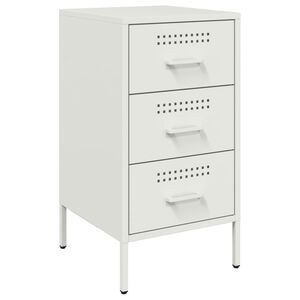vidaXL Bedside Cabinet | White | Cold-rolled steel | Standard | Adjustable Feet