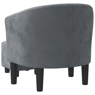 vidaXL Tub Chair with Footstool Dark Grey Velvet