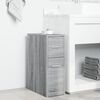 vidaXL Narrow Bathroom Cupboard with Wheels Grey Sonoma Engineered Wood