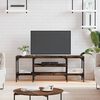 vidaXL TV Cabinet Smoked Oak 121x35x45 cm Engineered Wood&Iron