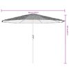 vidaXL Garden Parasol with Steel Pole White 324x324x247 cm