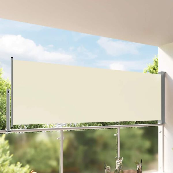 vidaXL Patio Retractable Side Awning 120 x 300 cm Cream