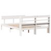 vidaXL Bed Frame without Mattress White 150x200 cm King Size Solid Wood Pine