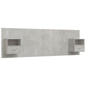 vidaXL Bed Headboard with Cabinets Concrete Grey Engineered Wood
