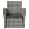 vidaXL 16 Piece Garden Lounge Set with Cushions Poly Rattan Grey
