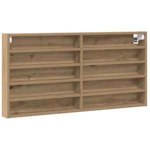 vidaXL Display Cabinet Wall-Mounted Artisan Oak 100 x 8.5 x 50 cm