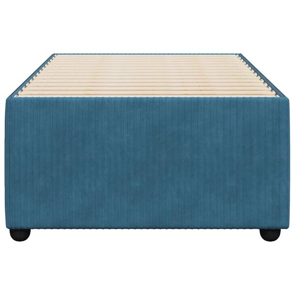 vidaXL Bed Frame without Mattress Blue 90x200 cm Velvet
