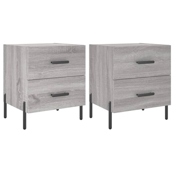 vidaXL Bedside Cabinets 2 pcs Grey Sonoma 40x35x47.5 cm Engineered Wood