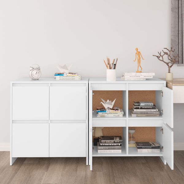 vidaXL Sideboards 2 pcs White 70x41x75 cm Engineered Wood