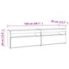 vidaXL TV Cabinets 2 pcs with LED Lights High Gloss White 75x35x40 cm