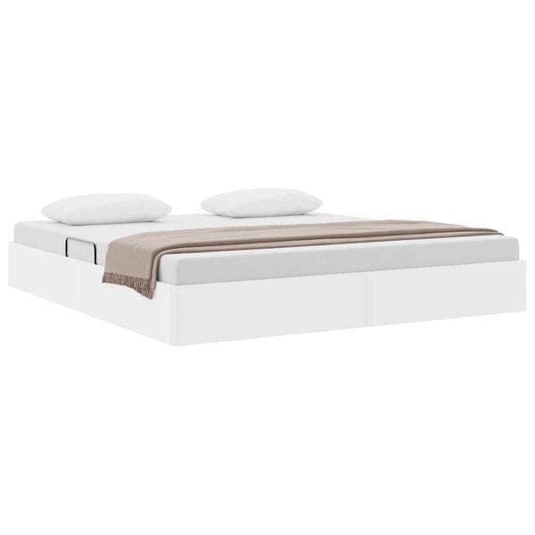 vidaXL Storage Bed with Mattress Pure White 180 x 200 cm Faux leather