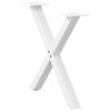 vidaXL Coffee Table Legs X-Shaped 2 pcs White 60x(42-43) cm Steel