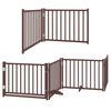 vidaXL Dog Gate with Door Foldable 10 Panels Brown 800 cm Poplar Wood