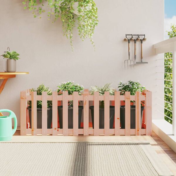 vidaXL Garden Raised Bed with Fence Design 150x50x50 cm Solid Wood Douglas