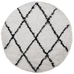 vidaXL Shaggy Rug PAMPLONA High Pile Modern Cream and Black &Oslash; 280 cm