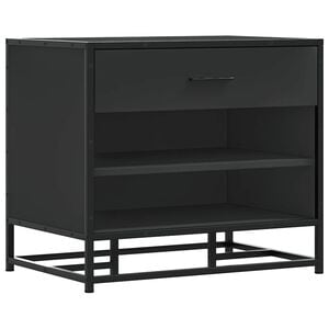 vidaXL Shoe Bench Black 60x40x53,5 cm Engineered Wood and Metal