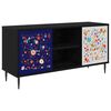 vidaXL TV Cabinet MAINZ 102 x 33 x 51 cm Black Oak Engineered Wood