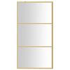 vidaXL Walk-in Shower Wall with Clear ESG Glass Gold 100x195 cm