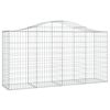 vidaXL Arched Gabion Basket 200x50x100/120 cm Galvanised Iron