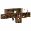 vidaXL Wall-Mounted Coat Rack with Shelf Smoked Oak 100 x 12 x 43.5 cm