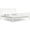 vidaXL Bed Frame without Mattress White 180x200 cm Super King Solid Wood