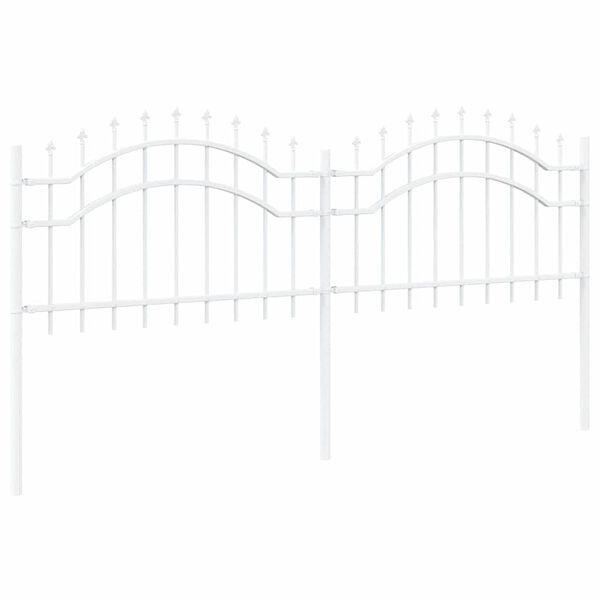 vidaXL Garden Fence White 240 x 190 cm Powder-coated steel