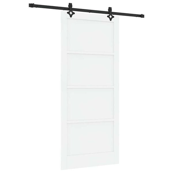 vidaXL Sliding Door White and Black 93 x 211 cm Solid Pine Wood